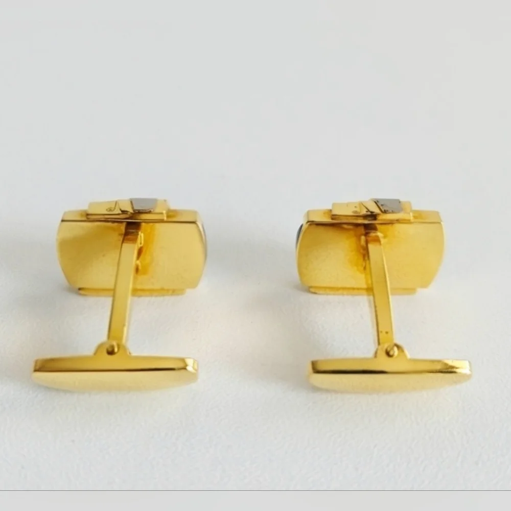 YSL Black Onyx Three-tone Cassandre Cufflinks